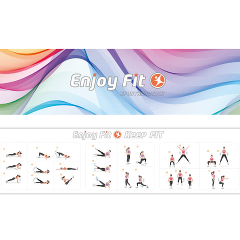 Enjoy Fit® Sporthandtuch-Duschtuch mit Mini-Trainingsposter