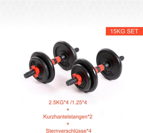 ANGEBOT: Kurzhantelset von EnjoyFit® 2er Set Gusseisen 15kg